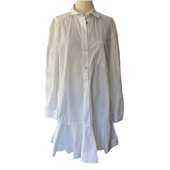 Tuckernuck White Cotton Poplin Callahan Shirt Dress Minimalist Crisp Size Medium - Picture 6 of 16